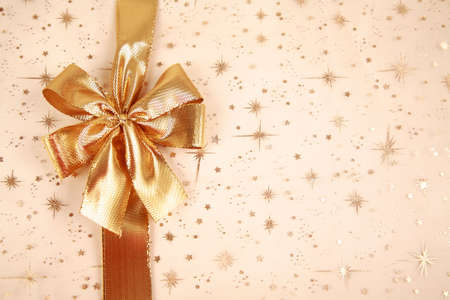 Christmas background with bowの写真素材