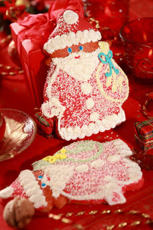 Detail of Gingerbread Santa Claus for Christmasの写真素材