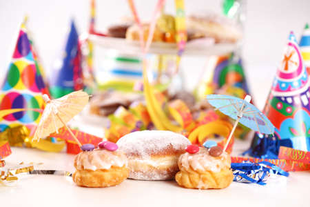 Party accessories for New Year Eve, birthday party or carnivalの写真素材