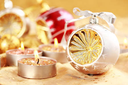 Still life with candlelight for Christmasの写真素材