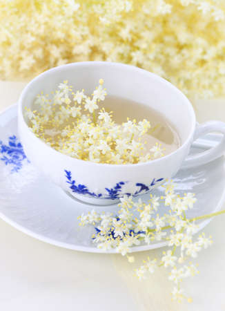 Healthy and delicious elder flower tea の写真素材