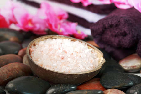 Bath salt for wellness and spaの写真素材