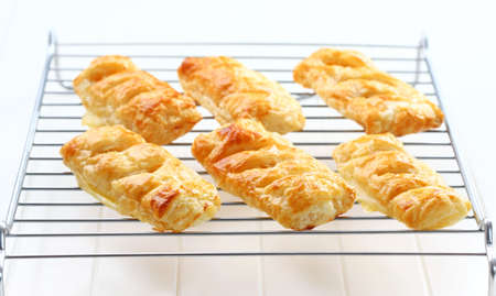 Delicious apple turnovers on trayの写真素材