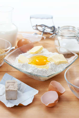 Baking ingredients for cake and cookiesの写真素材
