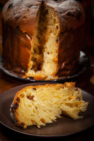 Panettone - traditional Italian Christmas cakeの写真素材
