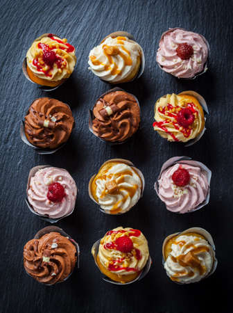 Variation of different cupcakesの写真素材