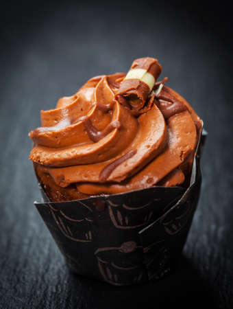 Delicious chocolate cupcake の写真素材