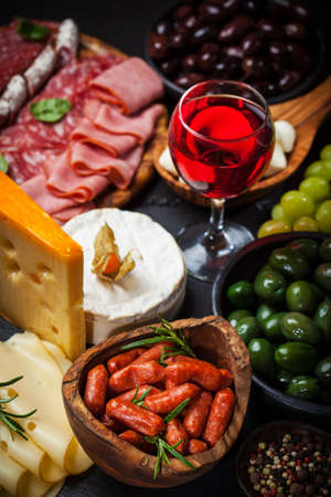 Antipasto and catering platter with different appetizersの写真素材