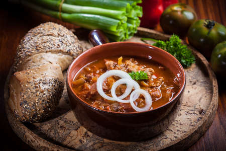 Hearty goulash soup  - traditional Hungarian cuisineの写真素材