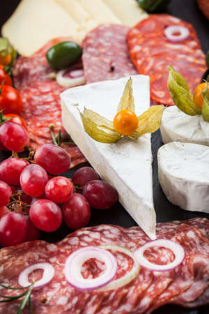 Antipasto and catering platter with different appetizersの写真素材