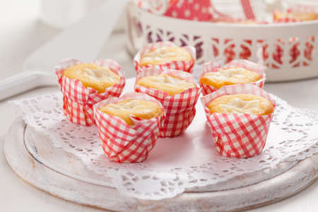 Lemon cupcakes with curd cheeseの写真素材