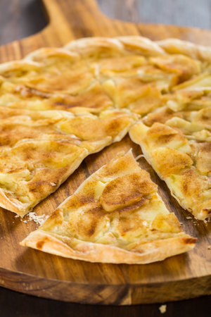 Homemade apple pie for Thanksgivingの写真素材