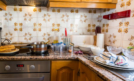 Messy kitchen in domestic household - Compulsive Hoarding Syndromの写真素材