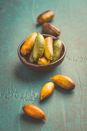 Australian finger lime or caviar lime, edible fruits used in gourmet cuisine. Citrus australasicaの写真素材