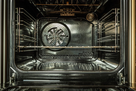 Empty electric oven with hot air ventilationの写真素材