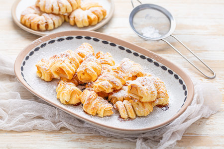 Homemade small apply pastries, sweet dessertの写真素材