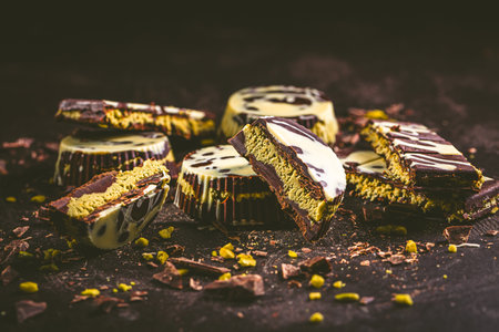 Homemade chocolate pralinesの写真素材