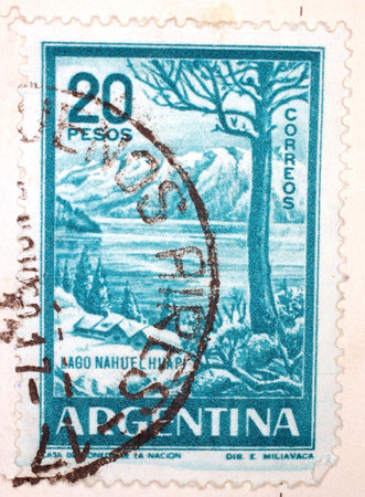 Vintage Argentinian Postage Stampの写真素材
