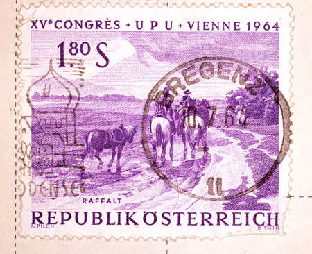Vintage Austrian Postage Stampの写真素材