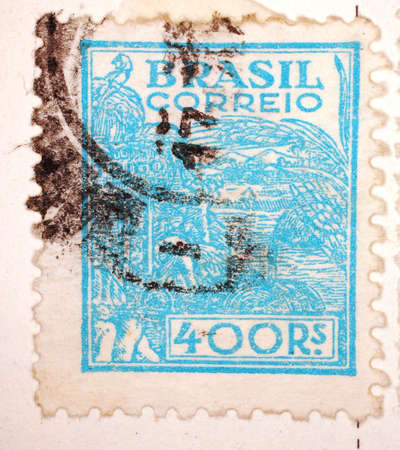 Vintage Brazilian Postage Stampの写真素材