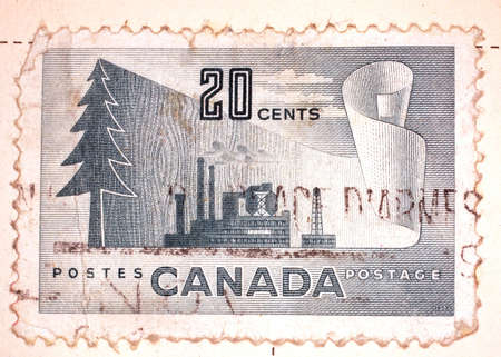 Vintage Canadian Postage Stampの写真素材