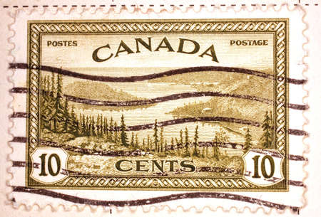 Vintage Canadian Postage Stampの写真素材