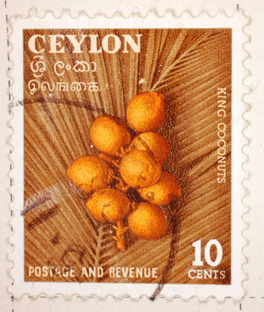 Vintage Ceylon (now Sri Lanka) Postage Stampの写真素材