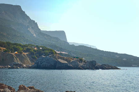 Beautiful coastal scenery of Cape Aya, Crimea の写真素材