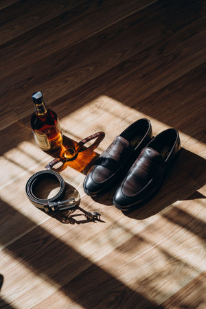 Wedding rings and mens wedding accessories.の写真素材