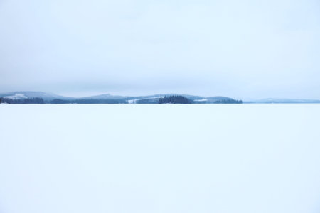 Empty snow landscapeの写真素材