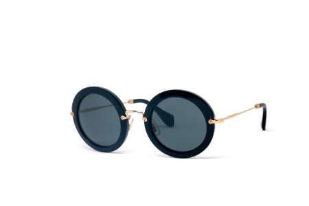 Stylish sunglasses on white backgroundの写真素材