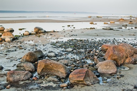 Morning on the bank of the Baltic seaの写真素材