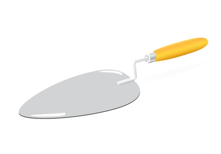 The tool of the mason. Trowel, it is isolated on white のイラスト素材
