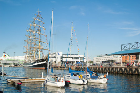 TALLINN, ESTONIA - JULY 17 - Krusenshtern standing in the dock on the Tallinn's Sea Days 2011 event,...