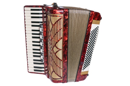 Accordion, it is isolated on whiteの写真素材