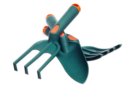 Garden tools, it is isolated on whiteの写真素材