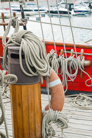 Rigging of an ancient sailing vessel