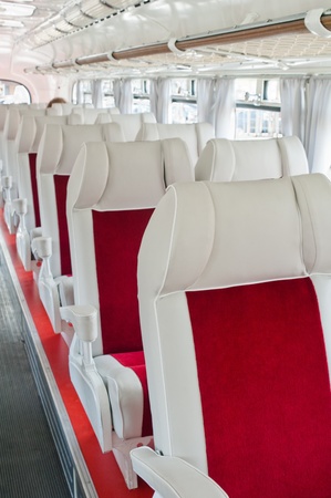 Interior of the old tourist busの写真素材