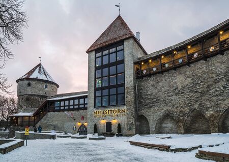 TALLINN, ESTONIA -DECEMBER 26:  Streets And Old Town Architecture Estonian Capital On December 26, 2014 In Tallinn, Estonia. Tallinn is UNESCO World Heritage Site and the capital of Estonia.のeditorial素材