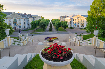 Stairs to the Promenade in Sillamae, Estonia
