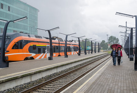 TALLINN, ESTONIA - 13 August 2016: Railway station in Tallinn, Estoniaのeditorial素材