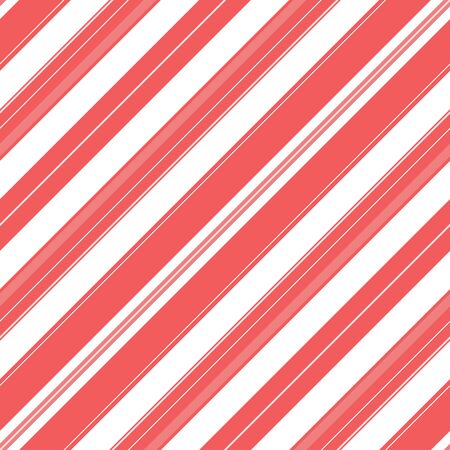 Diogonal stripe pattern background. Red and white colors. Winter holiday Christmas traditional candy pattern.のイラスト素材