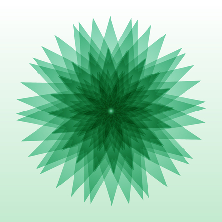 Multigonal abstract green shape isolated on  illustration for your design.のイラスト素材