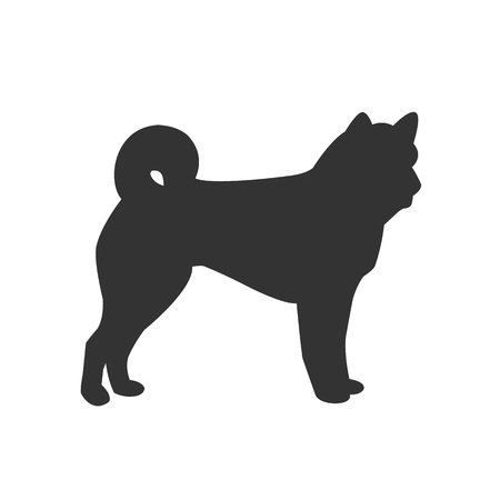 Vector Icon of Dog Isolated on White Background. Vector Illustration.のイラスト素材