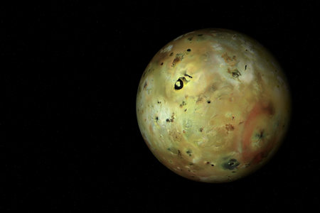 3D rendering of Io, the moon of Jupiter.の写真素材