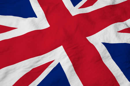 Full frame close-up on a waving UK flag in 3D rendering.の写真素材