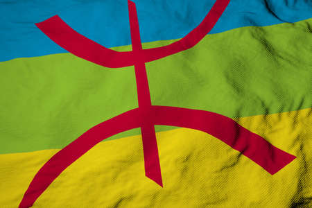 Full frame close-up on a waving Berber flag in 3D rendering.の写真素材