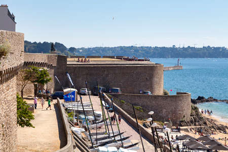 Saint-Malo, France - June 02 2020: The Bastion de la Hollande is a defenses of the Remparts of Saint-Malo built from 1674 onwards following the collapse of part of the old wall protecting the platform.のeditorial素材