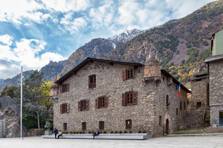 Andorra la Vella, Andorra, November 26 2019: The Casa de la Vall is the headquarters of the General Council of Andorra and is a heritage property registered in the Cultural Heritage of Andorra.のeditorial素材