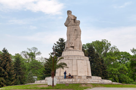 Varna, Bulgaria - May 16 2019: The Pantheon is located in the Sea Garden of the city. The monument was built in honor of the Fascist fighters fallen from 1923 to 1944 from Varna and the region.のeditorial素材